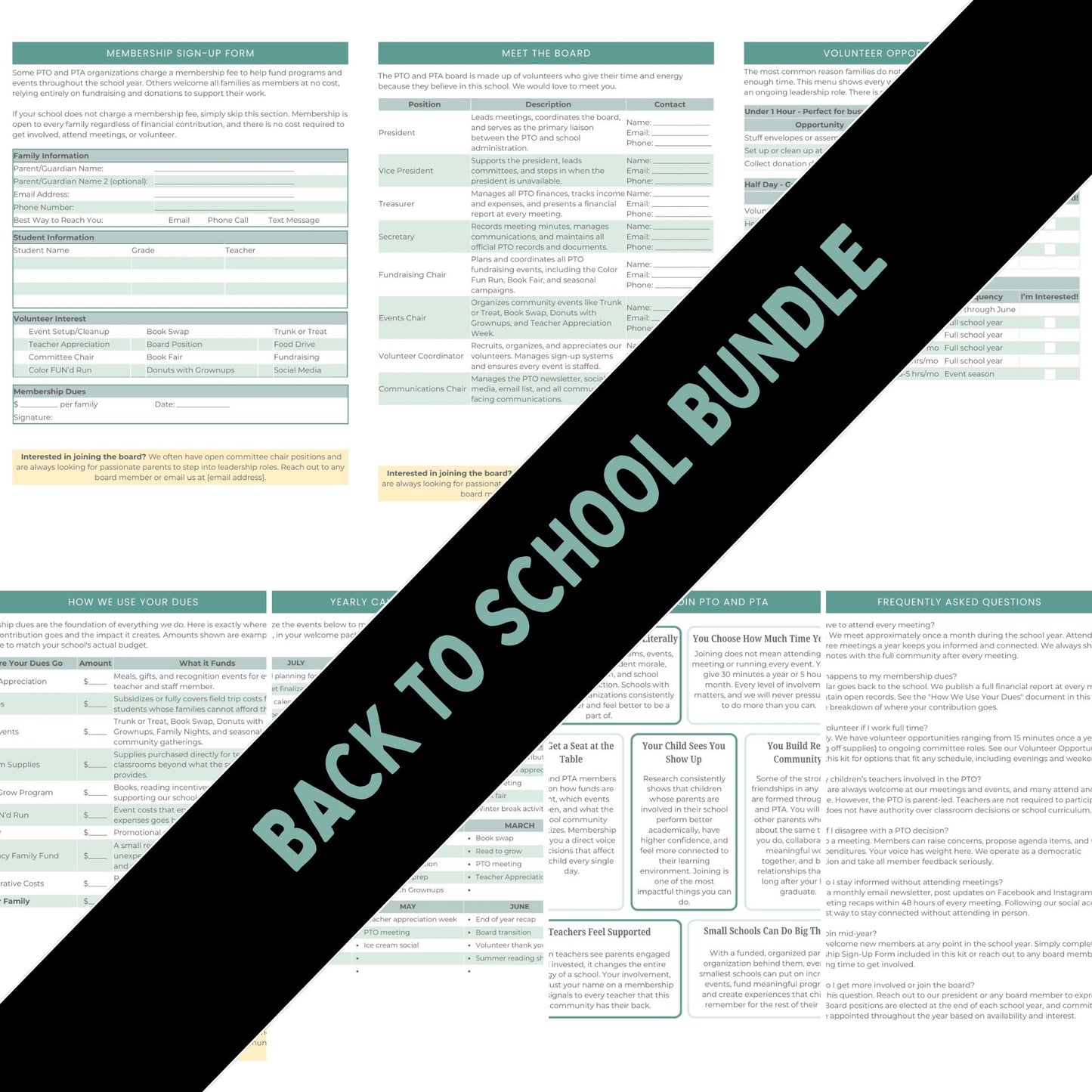 PTO Information Packet. Back to School Templates for PTOs and PTAs