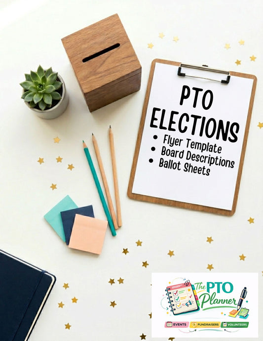 PTO and PTA Election Day Template Set. Flyer, Board Roles, and Printable Ballot
