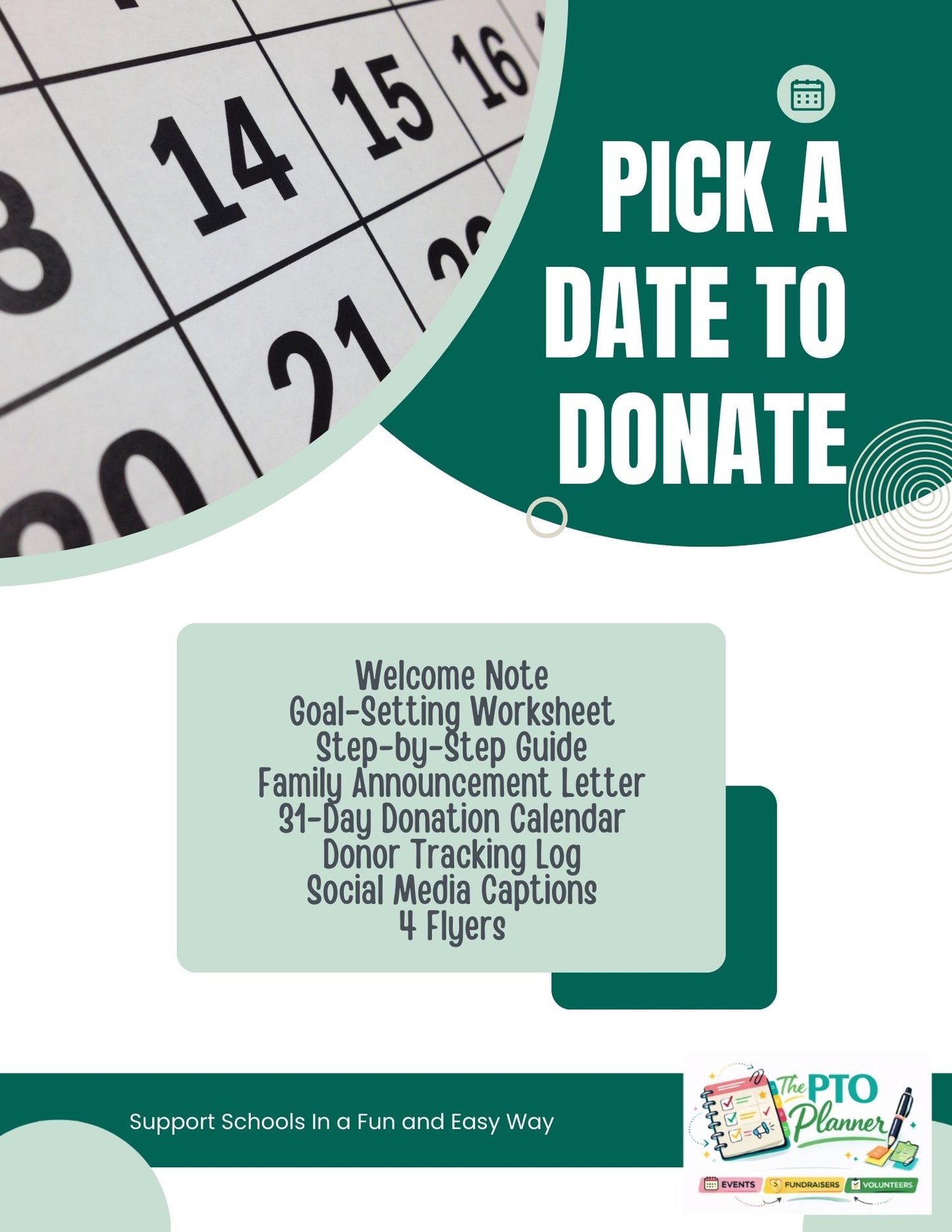 Pick a Date to Donate. A Simple Fundraising Guide for PTOs and PTAs