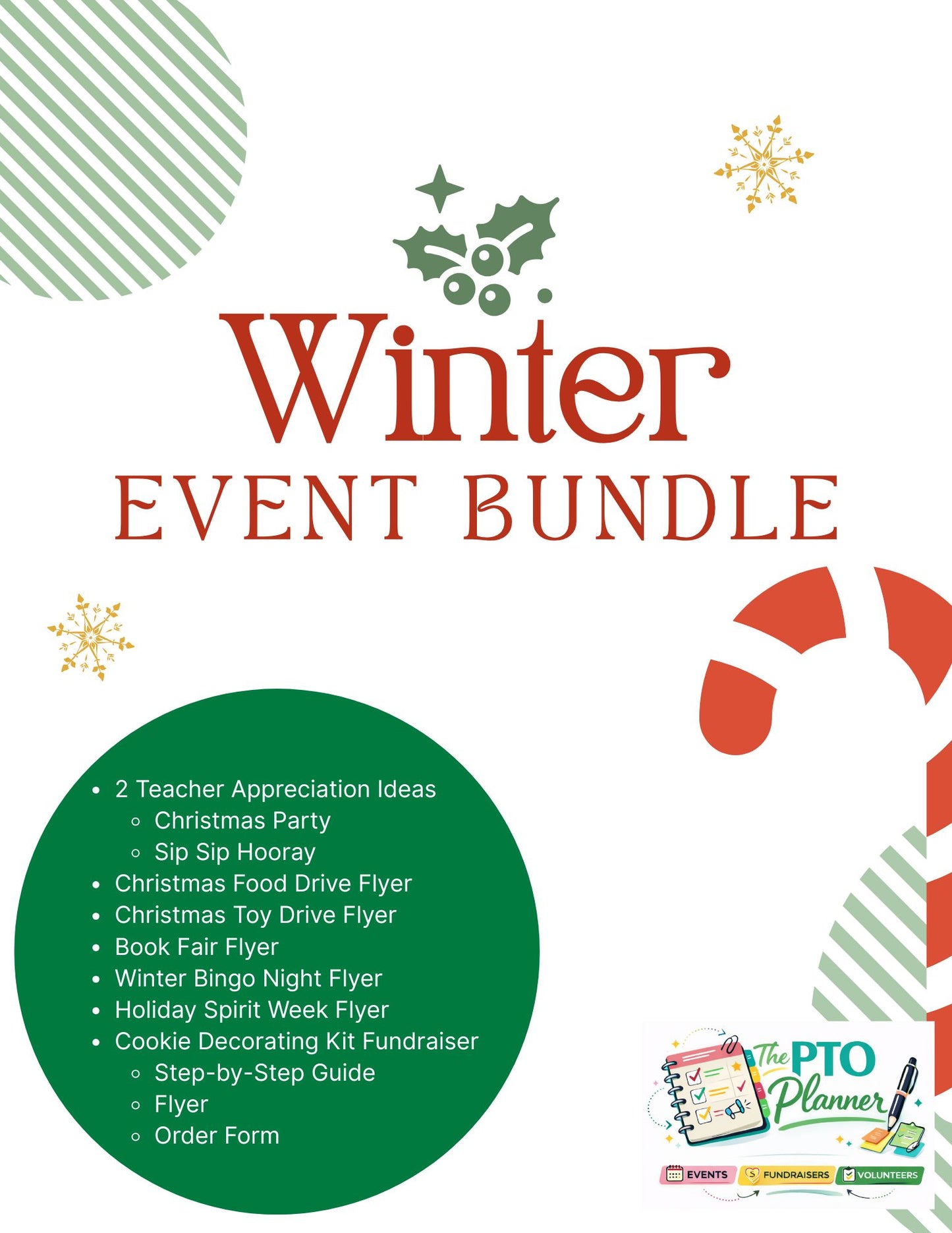 Winter PTO Bundle. Holiday Events, Fundraisers and Celebration Templates