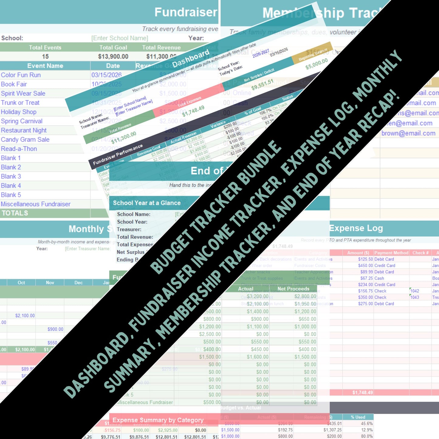 Annual Budget Tracker. Financial Planning Workbook for PTO and PTAs