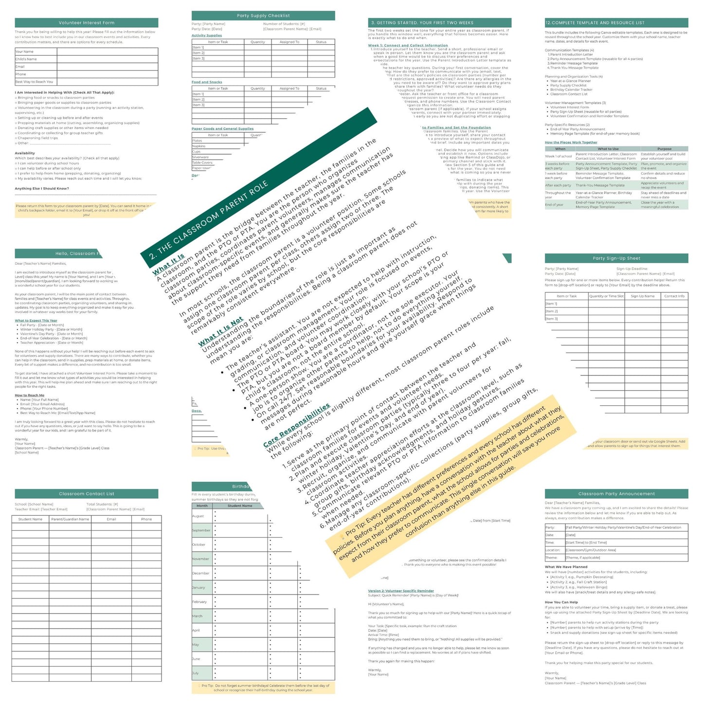The Ultimate Classroom Parent Guide | Full School Year Playbook with 13 Templates