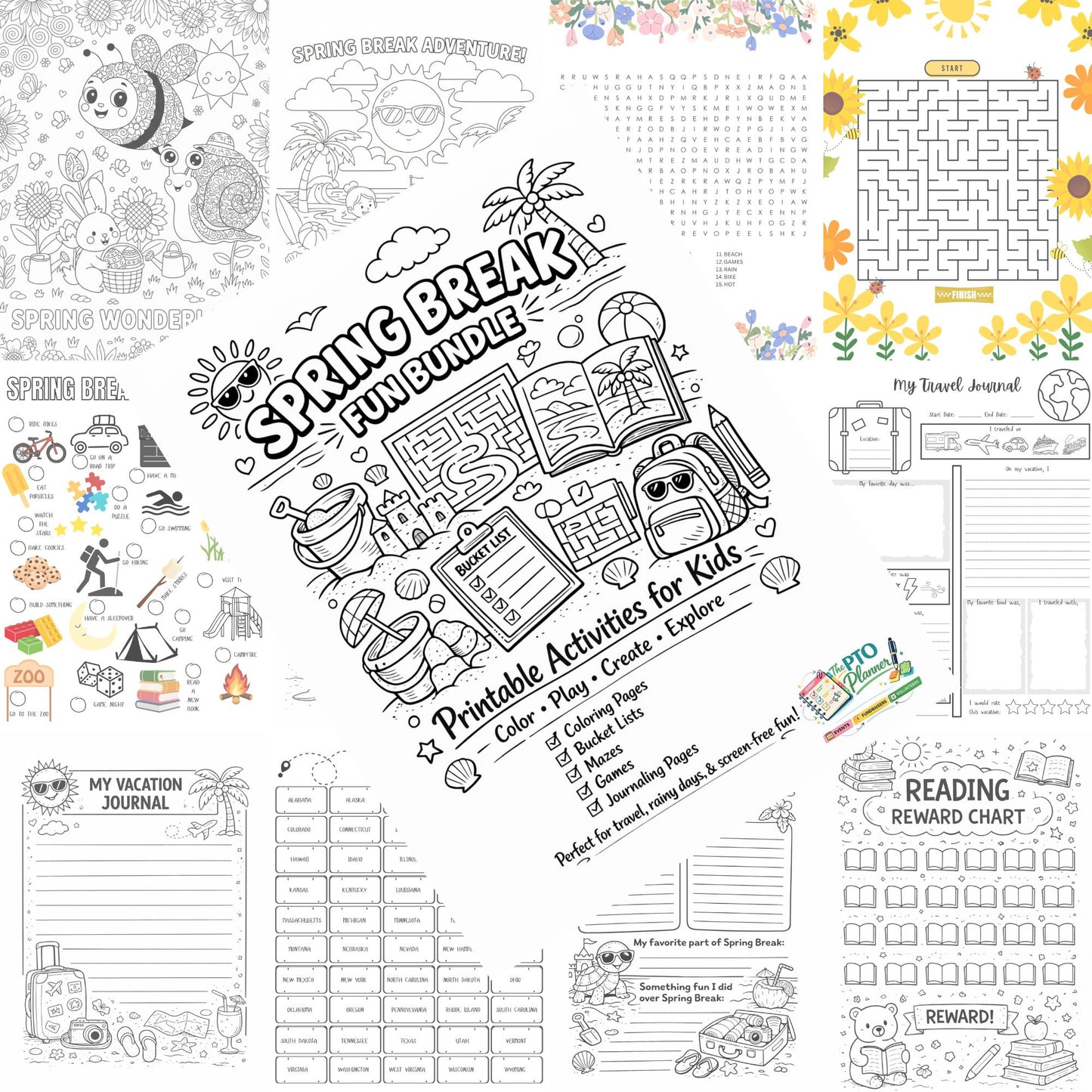 Spring Break Activity Journal. A Fun Print-at-Home Guide for Kids
